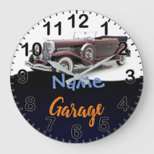 Classic Car Personalised Garage Clock