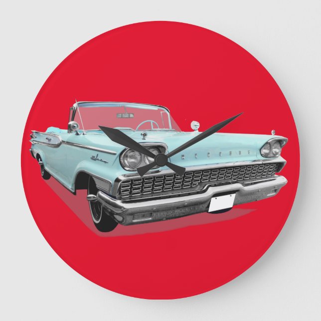 CLASSIC CAR POWDER BLUE CLOCK (Front)