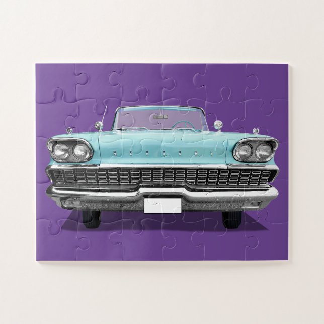 CLASSIC CAR POWDER BLUE PUZZLE (Horizontal)