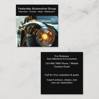 Classic Car Restoration Mechanic Business Cards
