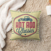 Classic Car Retro Label Guy Cave Accent Pillows (Blanket)