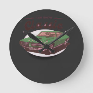 Classic Car Show Round Clock