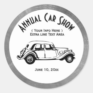 Classic Car Show Stickers Double Line Customise