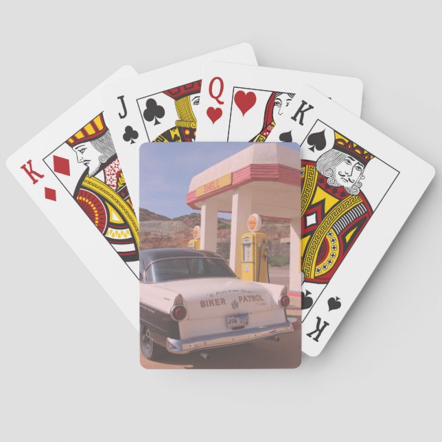 Classic Car Vintage Gas Station Playing Cards (Back)
