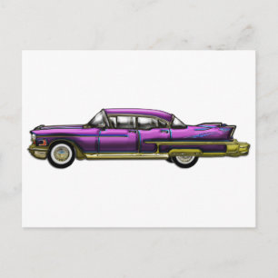 Classic Car with Finns Postcard