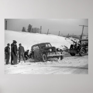 Classic Car Wreck, 1940 Poster