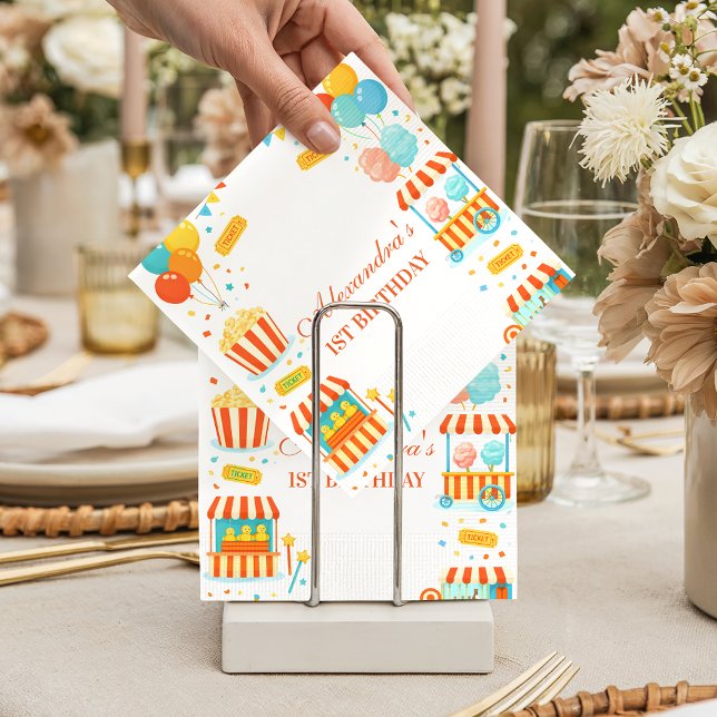 Classic Carnival Storybook Birthday Napkin (Creator Uploaded)