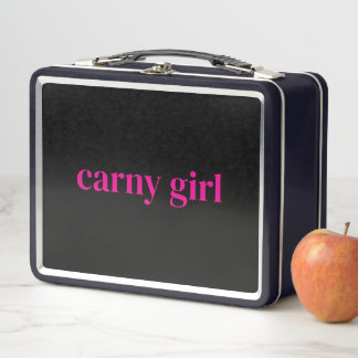 Classic Carny Girl Logo Metal Lunch Box