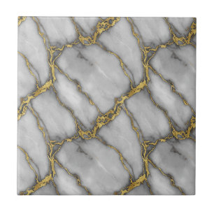 Classic Carrara Gold Marble Silver Black Plum Tile