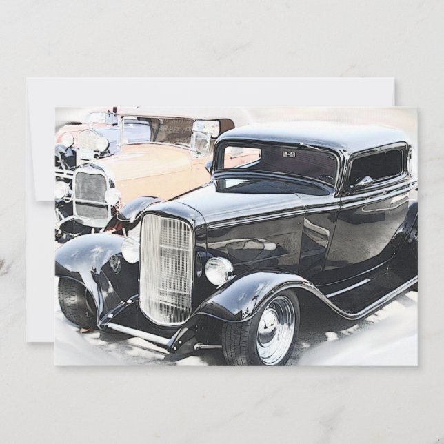 Classic Cars Birthday Invitation (Front)