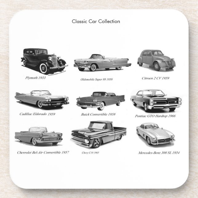 Classic cars image for Hard plastic coaster (Front)