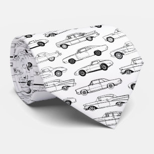 Classic cars in black design tie