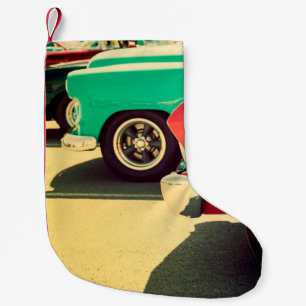 Classic cars parked in a rowcar, vintage, classic, small christmas stocking