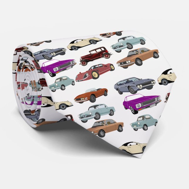 classic cars  pattern tie (Rolled)