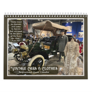 Classic Cars Vintage Dresses Photo Quote Calendar