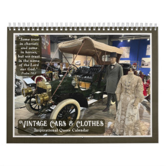 Classic Cars Vintage Dresses Photo Quote Calendar