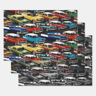 Classic Cars Wrapping Paper Sheet
