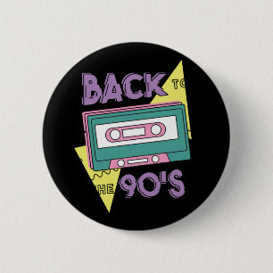 Classic Cassette From 90s Nostalgia 6 Cm Round Badge