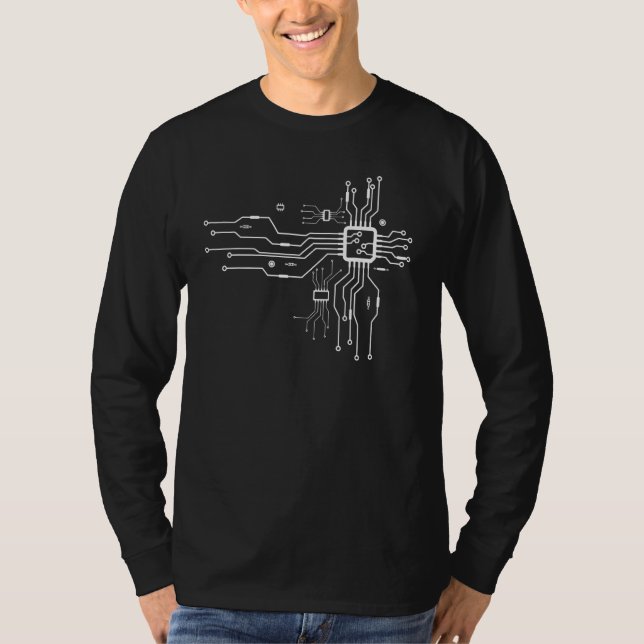 Classic Casual Cpu Mens Computer Heart Fun Cool Gr T-Shirt (Front)