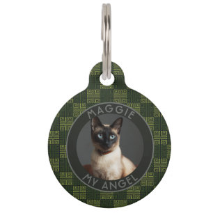Classic Cat Gift Tribal Print Pet Tag