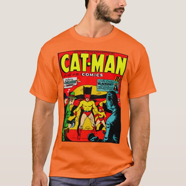 Classic Cat-Man Comics T-Shirt (Front)
