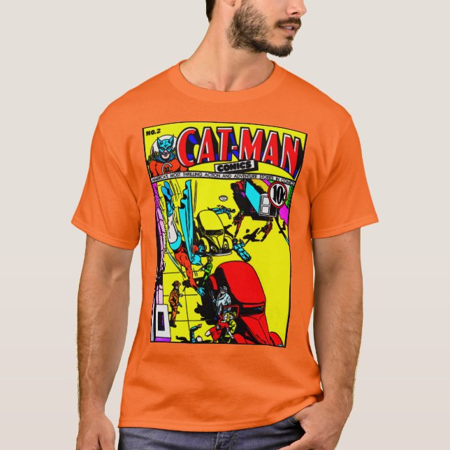 Classic Cat-Man Comics T-Shirt (Front)