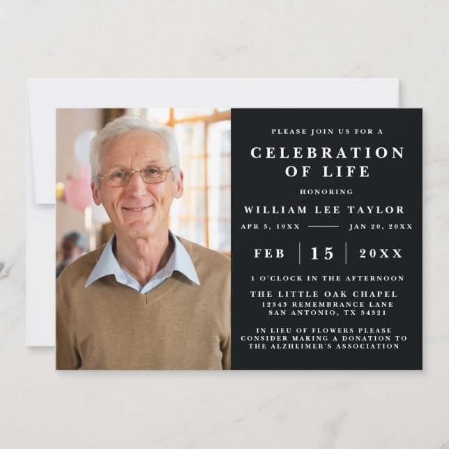 CLASSIC CELEBRATION OF LIFE MEMORIAL INVITATION (Front)