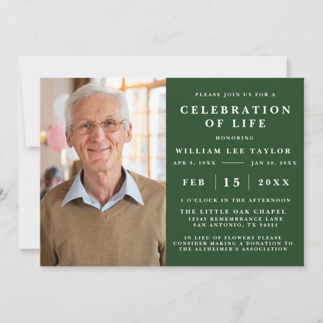 CLASSIC CELEBRATION OF LIFE MEMORIAL INVITATION (Front)