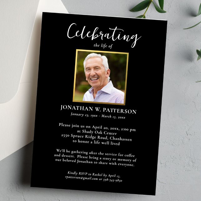Classic Celebration of Life Photos Custom Poem Invitation (Creator Uploaded)