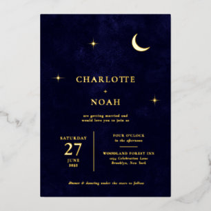 Classic Celestial Gold Moon Stars Wedding