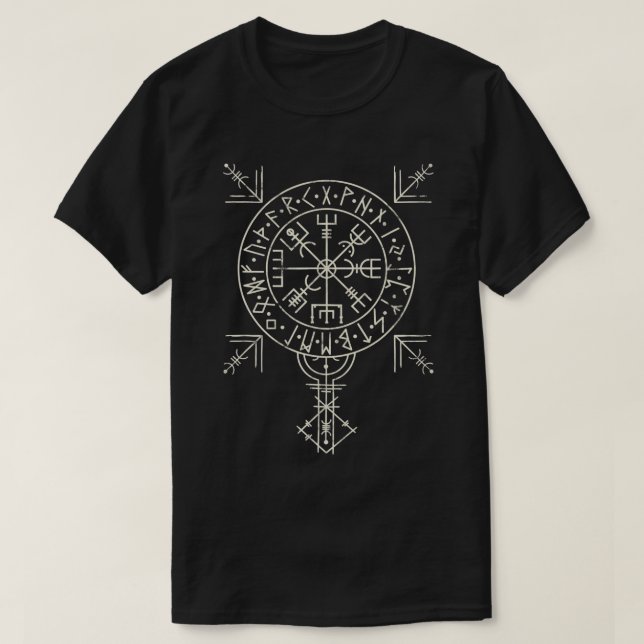 Classic Celtic Viking compass with Norsemen runes  T-Shirt (Design Front)