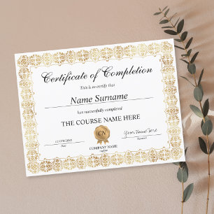 Classic Certificate of Completion Award Diploma