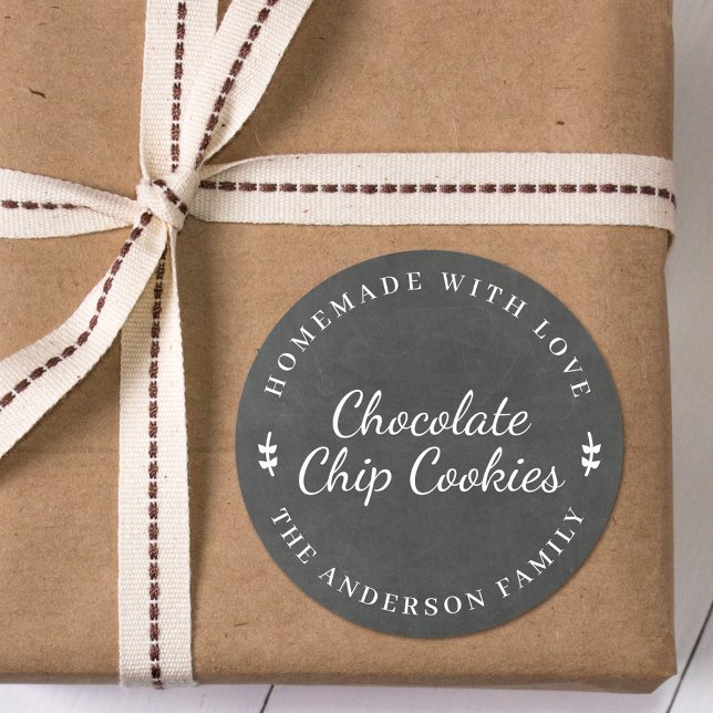 Classic Chalkboard Personalised Baking Gift Classic Round Sticker (Creator Uploaded)