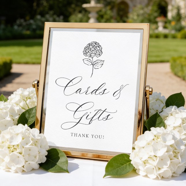 Classic Charcoal Hydrangea Cards and Gifts Sign (Creator Uploaded)