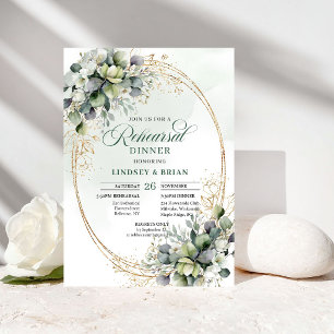 Classic Charm Rehearsal Dinner Eucalyptus Botanica Invitation