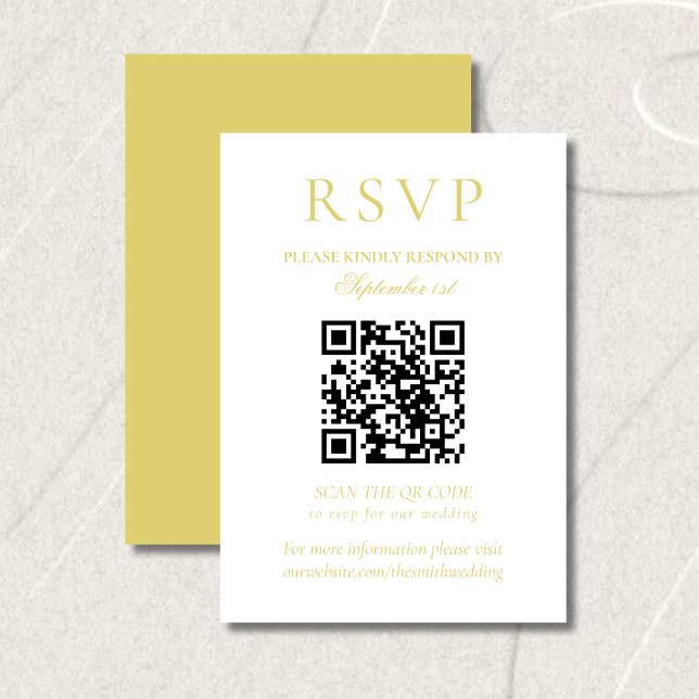 Classic Chartreuse Minimalist Wedding QR Code RSVP Card (Classic Chartreuse Minimalist Wedding QR Code RSVP Card)