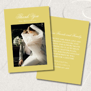 Classic Chartreuse Wedding Photo Thank You Card