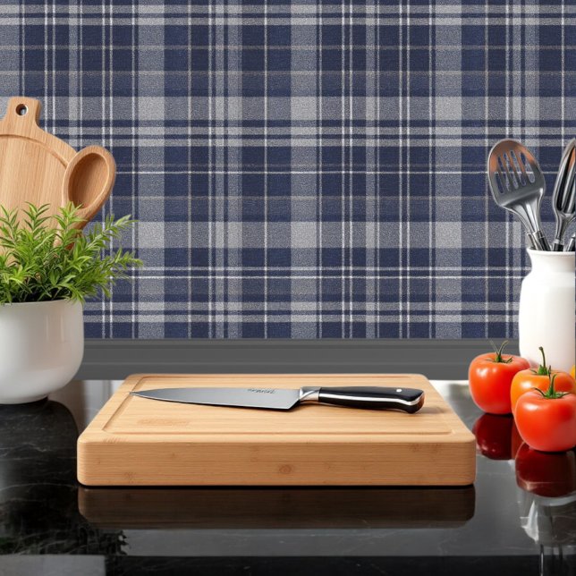 Classic Check Plaid Navy Blue and Slate Wallpaper (Creator Uploaded)
