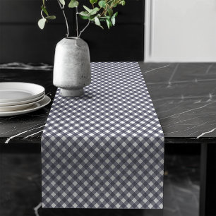 Classic Checkered Table Runner in Navy and Blue