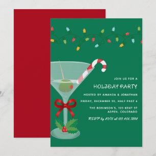 Classic Cheer Christmas Holiday Cocktail Party Invitation