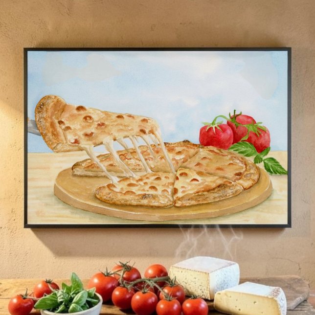 Classic Cheese Pizza Watercolor Poster (Creator Uploaded)