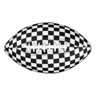Classic Chequerboard Black White Pattern Football