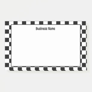 Classic Chequered Black and White Post-It Notes