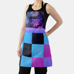 Classic Chequered Tropical Ferns Apron