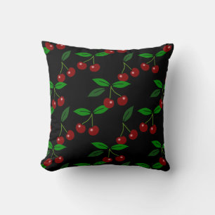 Classic Cherry Fruit and Leaf Pillow 2