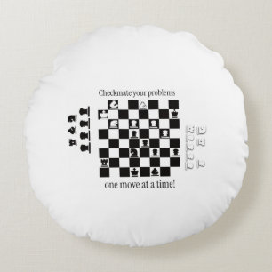 Classic Chess-Inspired Design Round Cushion