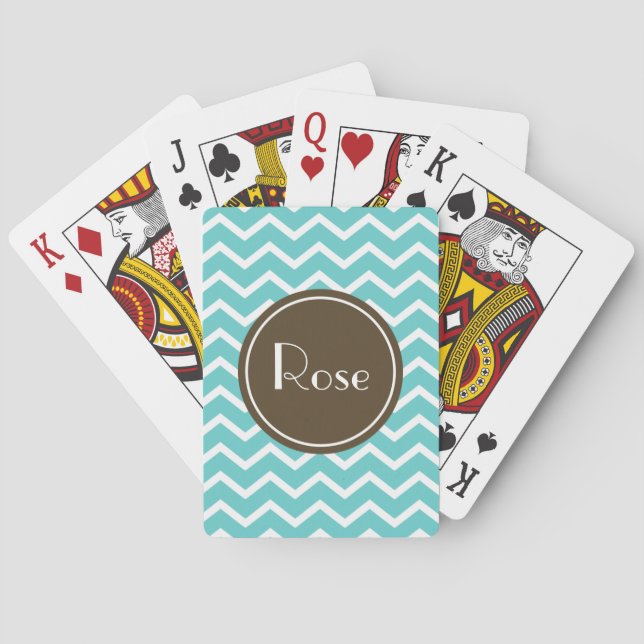 Classic Chevron Choco-Choose Your Background Playing Cards (Back)