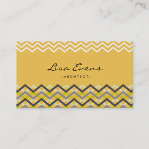 Classic Chevron Pattern Yellow Business Card