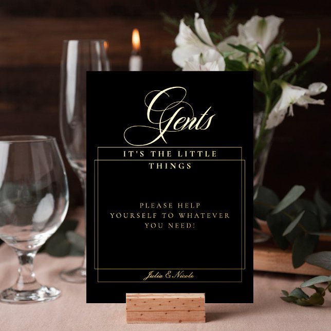 Classic Chic Black Gents Bathroom Basket Sign (Creator Uploaded)