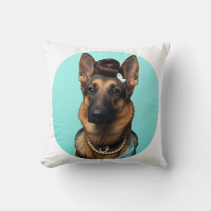 Classic Chic Breakfast Poster German Shepherd Art Cushion